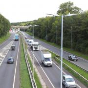 The A483 in Wrexham.