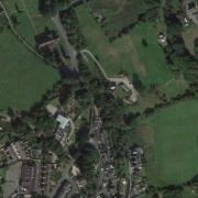 An aerial view of Coedyfelin Road in Brymbo.