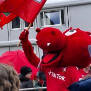 Wrexham AFC mascot before the match.
