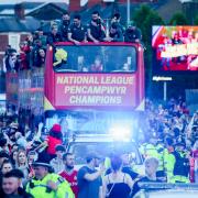 Wrexham was packed out for the bus parade celebrations.