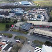 Aerial shot of Deeside Industrial Park.