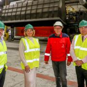 From left, Ashley Rogers, of the North Wales Business Council; Joanna Swash, CEO of Moneypenny, Wayne Clifton, MD Norsk Hydro, and Councillor Mark Pritchard Leader of Wrexham Council.