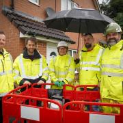 Sam Rowlands MS during his visit to see the ultrafast broadband upgrade in Mold.