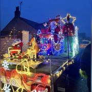 The Christmas float in Rhos last year