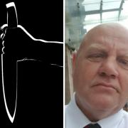 A stock image of a knife (Canva) and Edwin Duggan