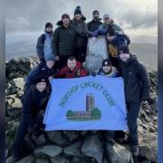 The team at the summit of Cadair Idris – halfway through the Welsh Three Peaks Challenge.