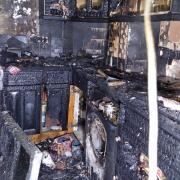 Damage caused to the utility room during the Buckley fire