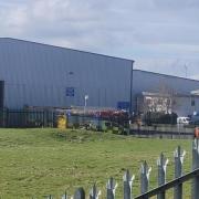 Fire engines at the scene on Wrexham Industrial Estate.