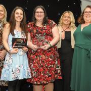 Linda Fellows from Local IQ, alognside Rebecca Mottram (Director), Melissa Shaw (Manager), Sarah Lloyd-Williams (Manager) and Adrianna Sennah (Deputy Manager) from Rossett House