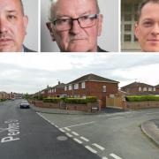 Top from left: Cllrs Rob Walsh and Bryan Apsley (WCBC) and Insp Matt Subacchi (NWP). Below: Pentre Street at the junction of Mayville Avenue (Google)