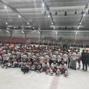 Deeside Dragons' seniors and juniors on the ice. Picture: Deeside Dragons / Facebook