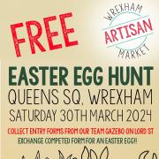 A free Easter egg hunt is taking place at Wrexham Artisan Market.