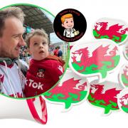 Stephen Rule as Doctor Cymraeg is spreading the joys of learning and speaking Welsh, with son Bedwyr.