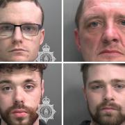 Clockwise from top left: Dominic Davey,  Mark Oswell, Blake Roberts, Jordan Roberts (All images: North Wales Police)