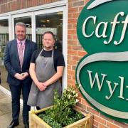 Cllr Nigel Williams and Chris Davies and Brian Colley (Caffi Wylfa, Chirk)