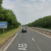 The collision happened on the A55 on the approach to the Posthouse Roundabout. Picture: Google.