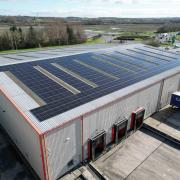 The impressive 1400 solar panel array at Farralls' Deeside headquarters.
