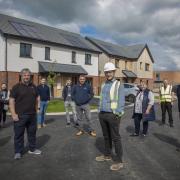 Some of the ClwydAlyn team on site at Hen Ysgol Y Bont development on Anglesey.