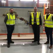 Chris Emery, Operations Director and Ben Spruce, Chief Financial Officer with Wrexham Councillor Nigel Williams
