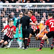 Southampton's James Ward-Prowse (left) celebrates scoring his side's second goal of the game during the Premier League match at St Mary's Stadium, Southampton. PRESS ASSOCIATION Photo. Picture date: Saturday March 9, 2019. See PA story SOCCER