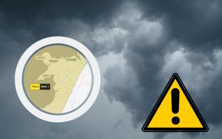 Almost all of Flintshire will be affected by the weather warning on Wednesday, October 2 (Met Office/Canva)