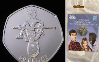 The rare Blue Peter 50p coin sold for £267 after attracting 43 bids on the online auction