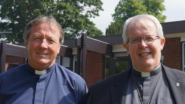 The new Archdeacon of Wrexham John Lomas with the Bishop of St Asaph, Rt Revd Gregory Cameron 